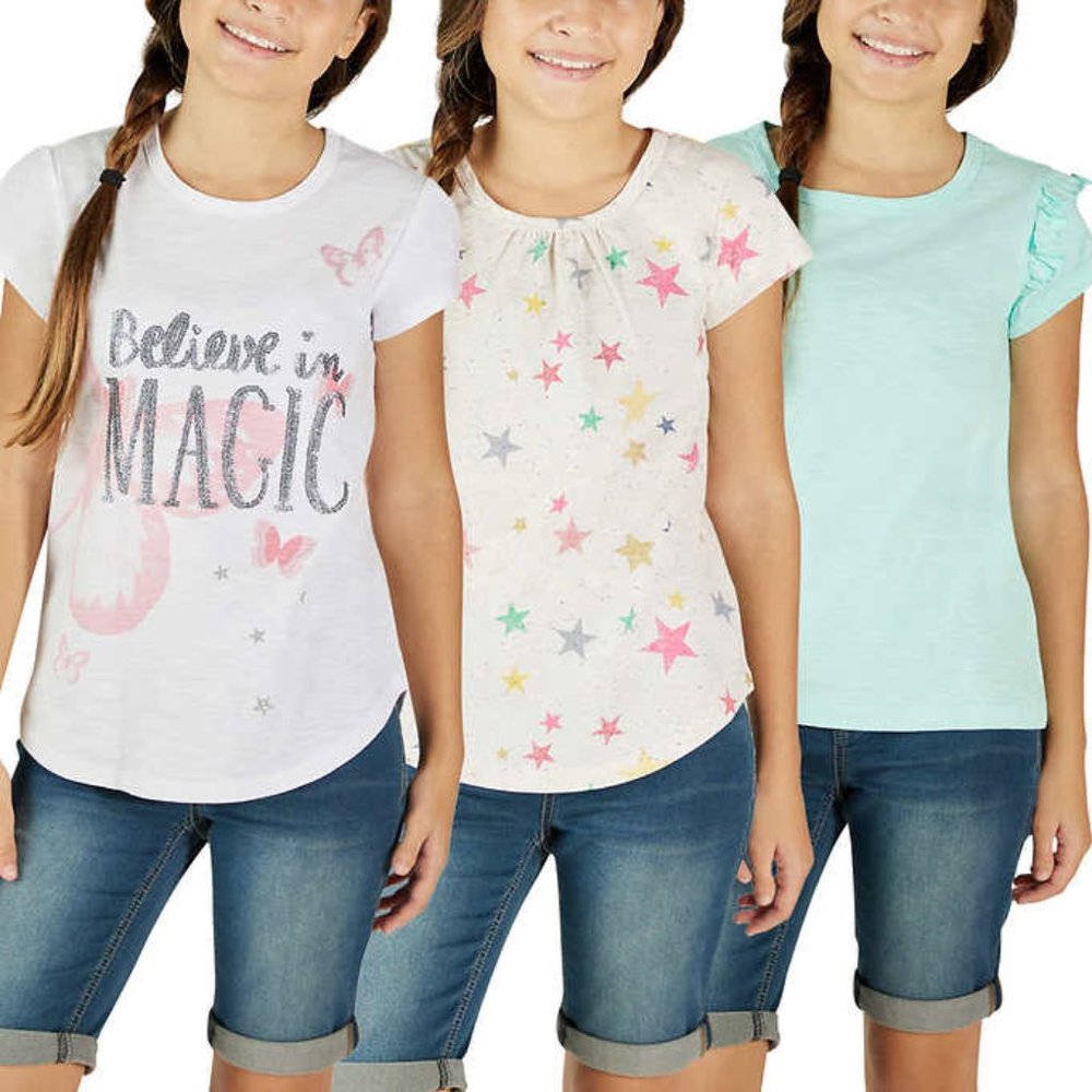 Vigoss Girls 3-pack Short Sleeve Tee, Magic